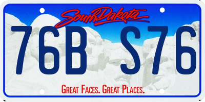 SD license plate 76BS76