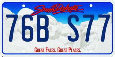 SD license plate 76BS77