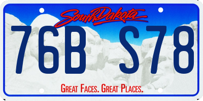 SD license plate 76BS78