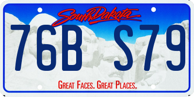 SD license plate 76BS79