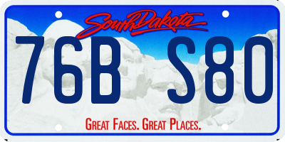 SD license plate 76BS80