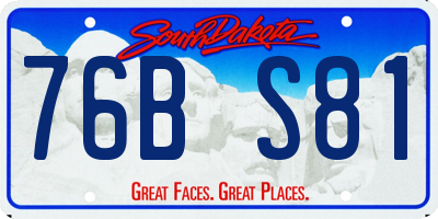 SD license plate 76BS81