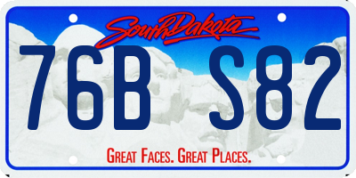 SD license plate 76BS82