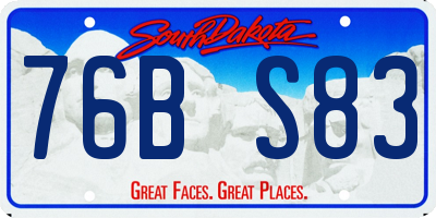 SD license plate 76BS83
