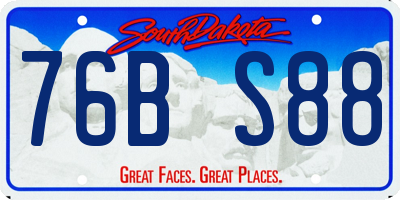 SD license plate 76BS88