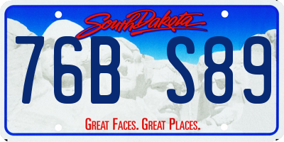 SD license plate 76BS89