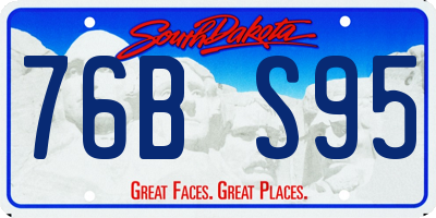 SD license plate 76BS95