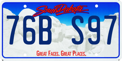 SD license plate 76BS97