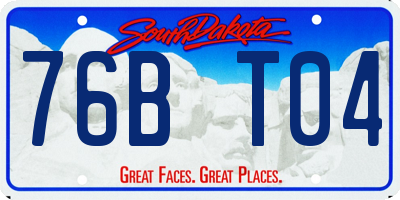 SD license plate 76BT04