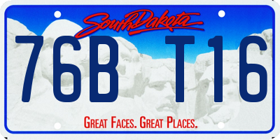 SD license plate 76BT16