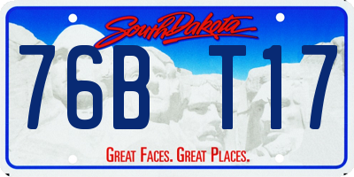 SD license plate 76BT17