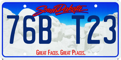 SD license plate 76BT23