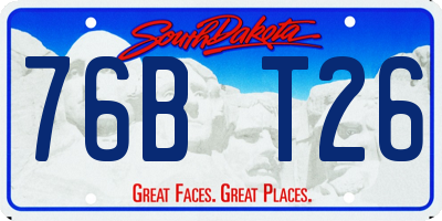 SD license plate 76BT26