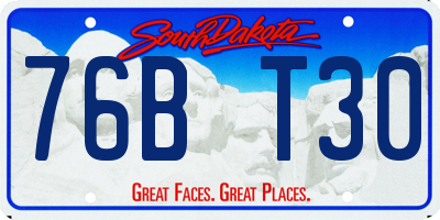 SD license plate 76BT30