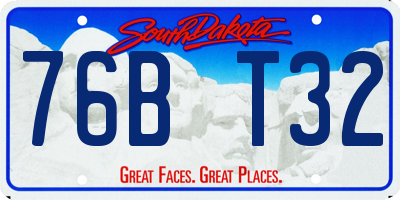 SD license plate 76BT32