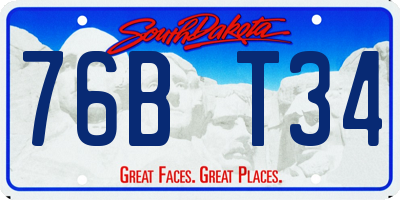 SD license plate 76BT34