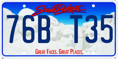 SD license plate 76BT35