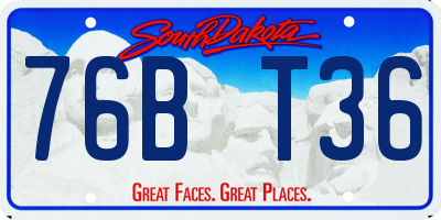 SD license plate 76BT36
