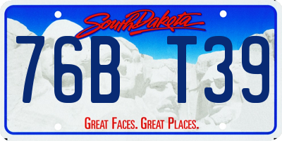 SD license plate 76BT39