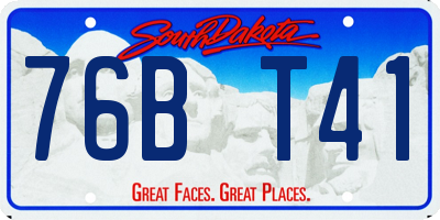 SD license plate 76BT41