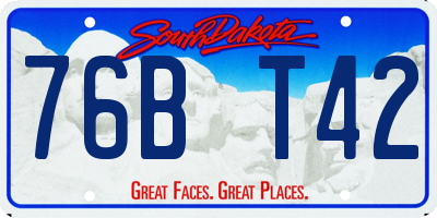 SD license plate 76BT42