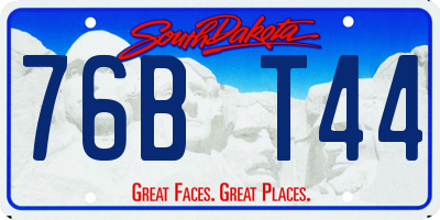 SD license plate 76BT44