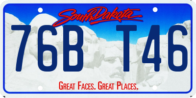 SD license plate 76BT46