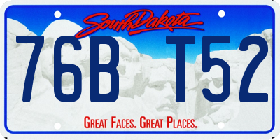 SD license plate 76BT52