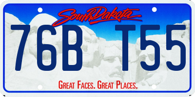 SD license plate 76BT55