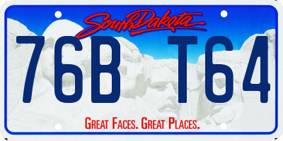 SD license plate 76BT64