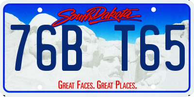 SD license plate 76BT65