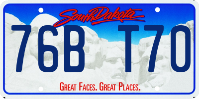 SD license plate 76BT70