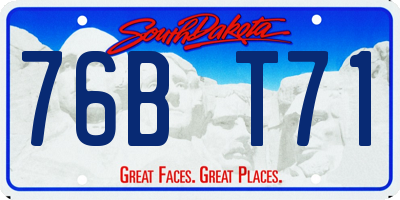 SD license plate 76BT71