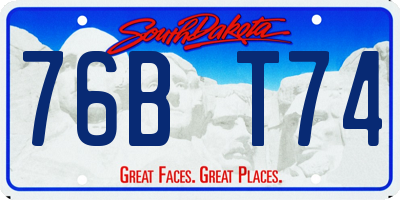 SD license plate 76BT74