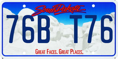 SD license plate 76BT76