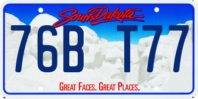 SD license plate 76BT77