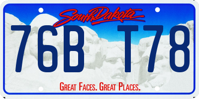 SD license plate 76BT78