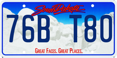 SD license plate 76BT80