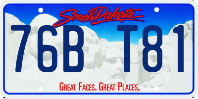 SD license plate 76BT81