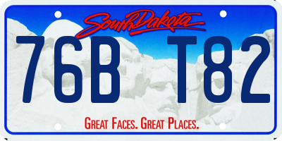 SD license plate 76BT82