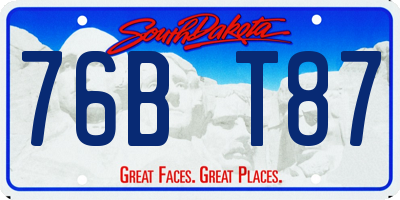 SD license plate 76BT87