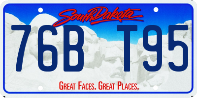 SD license plate 76BT95