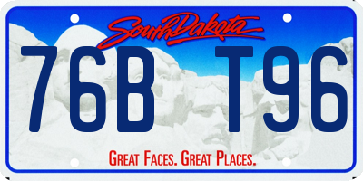SD license plate 76BT96