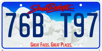 SD license plate 76BT97