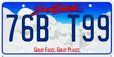 SD license plate 76BT99