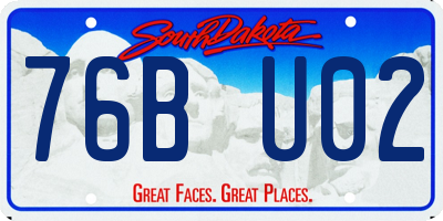 SD license plate 76BU02