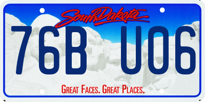 SD license plate 76BU06