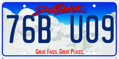 SD license plate 76BU09