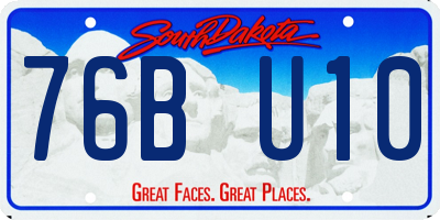 SD license plate 76BU10