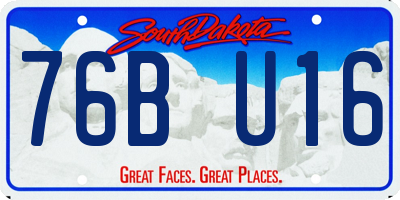 SD license plate 76BU16